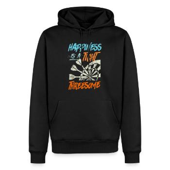Le bonheur est un dicton serré thressome Dart - Sweat à capuche Premium bio Homme - noir - Devant - Nico (187cm)