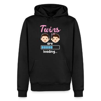 Jumeaux enceintes de jumeaux Jeunes filles - Sweat à capuche Premium bio Homme - noir - Devant - Nico (187cm)