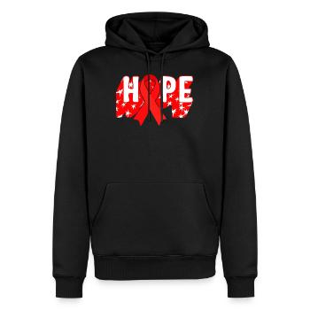 HIV AIDS Awareness Month Shirt, Hope Red Ribbon - Men’s Premium Organic Hoodie - black - Front - Nico (187cm)