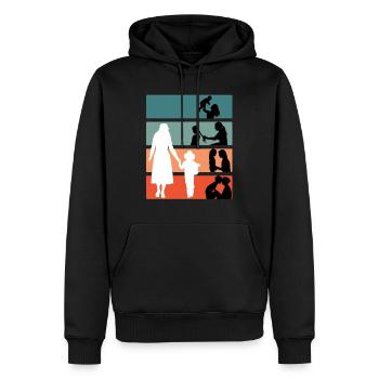 Mère pour la vie Famille Les enfants grandissent maman - Sweat à capuche Premium bio Homme - noir - Devant - Nico (187cm)