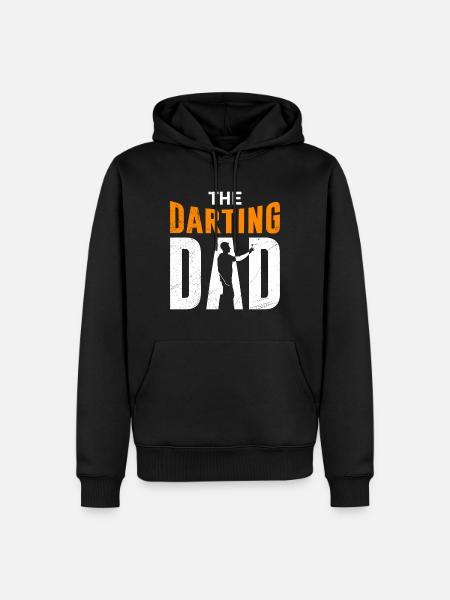 The Darting Dad Dart Player Papa - Ekologiczna męska bluza z kapturem Premium - czarny
