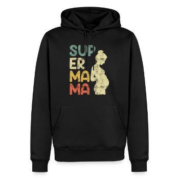 Super Mama schwanger Beste Mutter Kind - Männer Premium Bio Hoodie - Schwarz - Vorne - Nico (187cm)