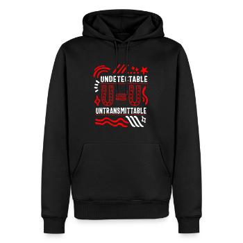 HIV AIDS Awareness Month Shirt, Undetectable - Men’s Premium Organic Hoodie - black - Front - Nico (187cm)