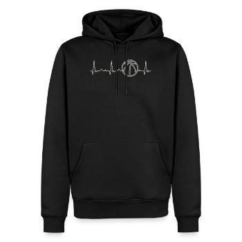 Baloncesto. Corazón. Amor. Ekg. Legumbres. - Sweat à capuche Premium bio Homme - noir - Devant - Nico (187cm)