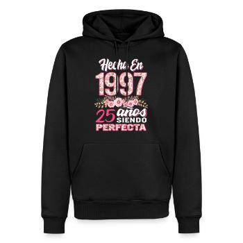 Mujer 25 Cumpleaños Regalo Hecha En 1997, 25 Anos - Men’s Premium Organic Hoodie - black - Front - Nico (187cm)