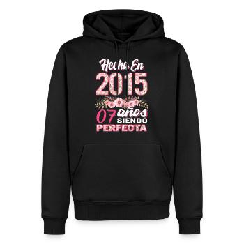 Mujer 07 Cumpleaños Regalo Hecha En 2015, 07 Anos - Men’s Premium Organic Hoodie - black - Front - Nico (187cm)