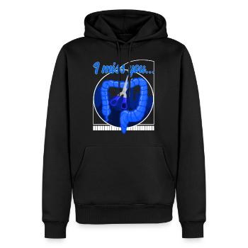 Chemise de sensibilisation au cancer du côlon, I Miss You Blue - Sweat à capuche Premium bio Homme - noir - Devant - Nico (187cm)