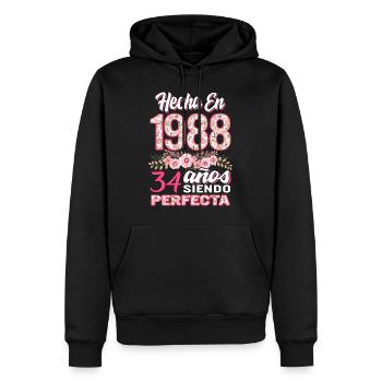 Mujer 34 Cumpleaños Regalo Hecha En 1988, 34 Anos - Men’s Premium Organic Hoodie - black - Front - Nico (187cm)