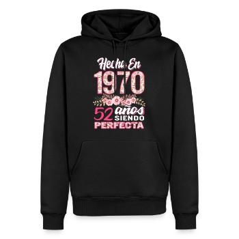 Mujer 52 Cumpleaños Regalo Hecha En 1970, 52 Anos - Men’s Premium Organic Hoodie - black - Front - Nico (187cm)
