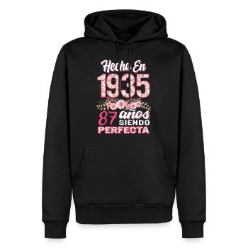 Mujer 87 Cumpleaños Regalo Hecha En 1935, 87 Anos - Men’s Premium Organic Hoodie - black - Front - Nico (187cm)