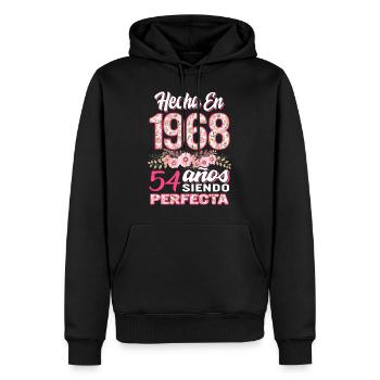 Mujer 54 Cumpleaños Regalo Hecha En 1968, 54 Anos - Men’s Premium Organic Hoodie - black - Front - Nico (187cm)