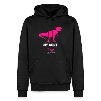Meine Tante Deine Tante Dinosaurier Super Tante - Männer Premium Bio Hoodie - Schwarz - Vorne - Nico (187cm)