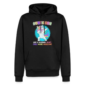 Einhorn Tante meine ist toller als deine Tante - Männer Premium Bio Hoodie - Schwarz - Vorne - Nico (187cm)