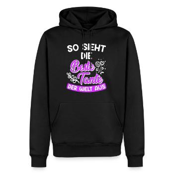 So sieht die Beste Tante der Welt aus Super Tante - Männer Premium Bio Hoodie - Schwarz - Vorne - Nico (187cm)