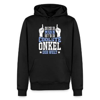Dieser Mann ist der coolste Onkel der Welt Onkel - Männer Premium Bio Hoodie - Schwarz - Vorne - Nico (187cm)