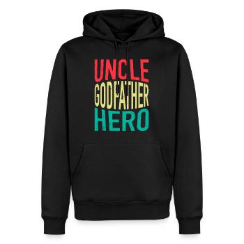 Vintage Onkel Pate Mythos Legende bester Onkel - Männer Premium Bio Hoodie - Schwarz - Vorne - Nico (187cm)