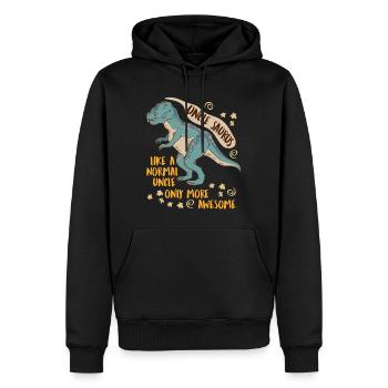 Onkel Saurus wie normaler Onkel nur cooler - Männer Premium Bio Hoodie - Schwarz - Vorne - Nico (187cm)