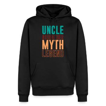 Onkel Pate Mythos Legende - Männer Premium Bio Hoodie - Schwarz - Vorne - Nico (187cm)