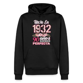 Mujer 90 Cumpleaños Regalo Hecha En 1932, 90 Anos - Sweat à capuche Premium bio Homme - noir - Devant - Nico (187cm)