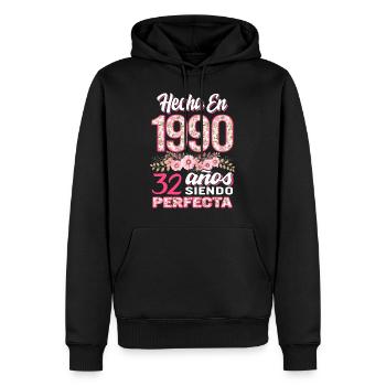 Mujer 32 Cumpleaños Regalo Hecha En 1990, 32 Anos - Men’s Premium Organic Hoodie - black - Front - Nico (187cm)