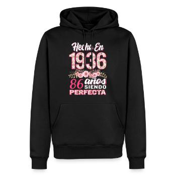 Mujer 86 Cumpleaños Regalo Hecha En 1936, 86 Anos - Men’s Premium Organic Hoodie - black - Front - Nico (187cm)