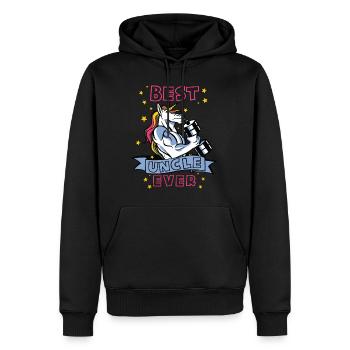 Meilleur oncle de tous les temps Bodybuilder Oncle Licorne Oncle - Sweat à capuche Premium bio Homme - noir - Devant - Nico (187cm)