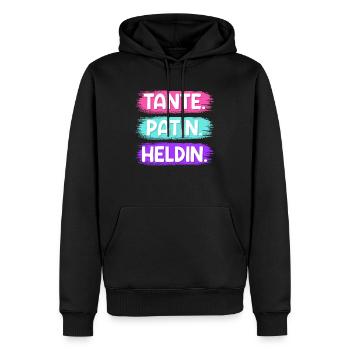 Tante Patentante Heldin Super Tante - Männer Premium Bio Hoodie - Schwarz - Vorne - Nico (187cm)