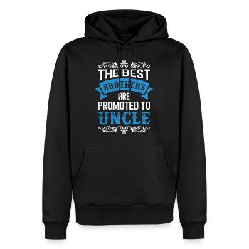 Les meilleurs frères sont promus oncle - Sweat à capuche Premium bio Homme - noir - Devant - Nico (187cm)