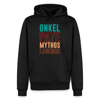 Onkel Pate Mythos Legende - Männer Premium Bio Hoodie - Schwarz - Vorne - Nico (187cm)