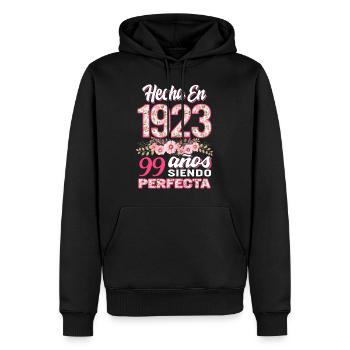 Mujer 99 Cumpleaños Regalo Hecha En 1923, 99 Anos - Men’s Premium Organic Hoodie - black - Front - Nico (187cm)