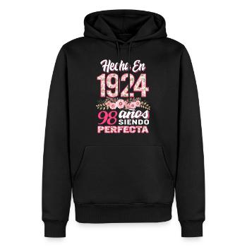 Mujer 98 Cumpleaños Regalo Hecha En 1924, 98 Anos - Men’s Premium Organic Hoodie - black - Front - Nico (187cm)