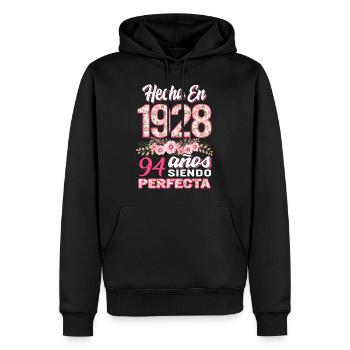 Mujer 94 Cumpleaños Regalo Hecha En 1928, 94 Anos - Männer Premium Bio Hoodie - Schwarz - Vorne - Nico (187cm)