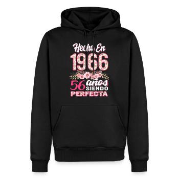 Mujer 56 Cumpleaños Regalo Hecha En 1966, 56 Anos - Men’s Premium Organic Hoodie - black - Front - Nico (187cm)