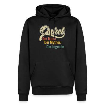 Onkel der Mann der Mythos die Legende - Männer Premium Bio Hoodie - Schwarz - Vorne - Nico (187cm)