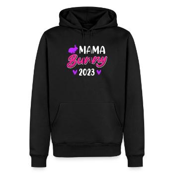 Maman 2023 Femme enceinte 2023 - Sweat à capuche Premium bio Homme - noir - Devant - Nico (187cm)
