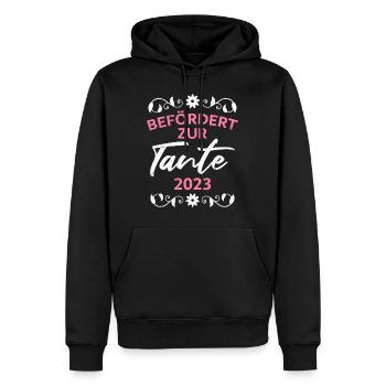 Befördert zur Tante 2023 Ich werde Tante - Männer Premium Bio Hoodie - Schwarz - Vorne - Nico (187cm)