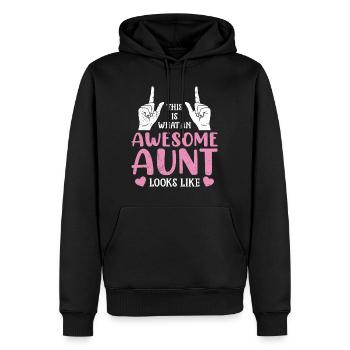 Voici à quoi ressemble une tante vraiment cool Meilleure tante - Sweat à capuche Premium bio Homme - noir - Devant - Nico (187cm)