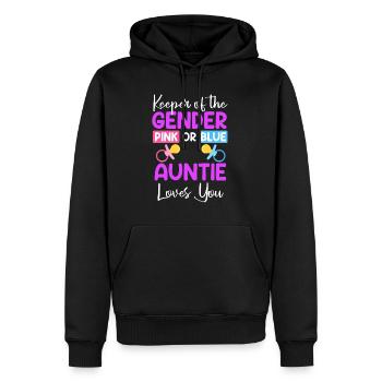 Mädchen Junge Das Geschlecht kennt die Tante - Männer Premium Bio Hoodie - Schwarz - Vorne - Nico (187cm)