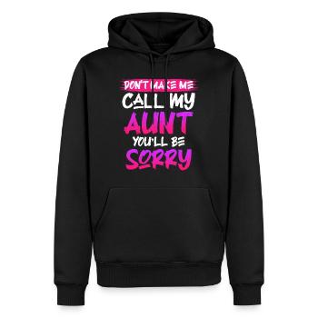 Vorsicht ich rufe meine Tante Beste Tante - Männer Premium Bio Hoodie - Schwarz - Vorne - Nico (187cm)
