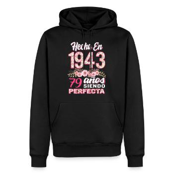 Mujer 79 Cumpleaños Regalo Hecha En 1943, 79 Anos - Sweat à capuche Premium bio Homme - noir - Devant - Nico (187cm)