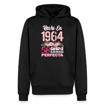 Mujer 58 Cumpleaños Regalo Hecha En 1964, 58 Anos - Männer Premium Bio Hoodie - Schwarz - Vorne - Nico (187cm)