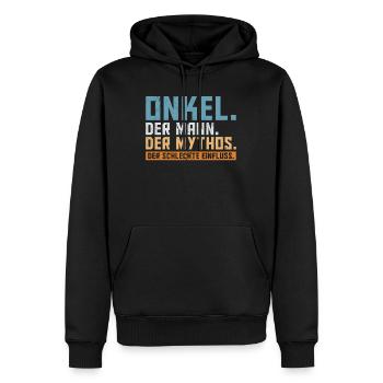 Onkel der Mann der Mythos die Legende - Männer Premium Bio Hoodie - Schwarz - Vorne - Nico (187cm)