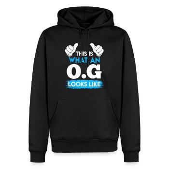 O.G. Onkel Gangster Onkel - Männer Premium Bio Hoodie - Schwarz - Vorne - Nico (187cm)