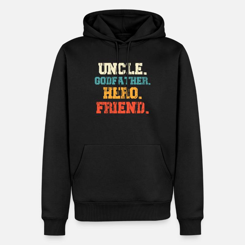 Oncle Parrain Héros Ami Oncle - Sweat à capuche Premium bio Homme - noir