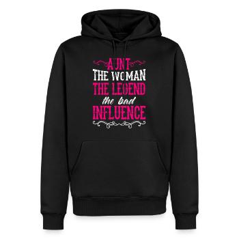 Tante Femme avec la Mauvaise Influence Cool Tante - Sweat à capuche Premium bio Homme - noir - Devant - Nico (187cm)