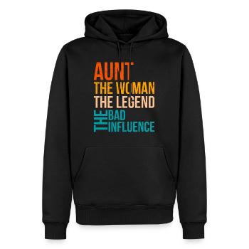 Légende et la mauvaise influence Meilleure tante - Sweat à capuche Premium bio Homme - noir - Devant - Nico (187cm)
