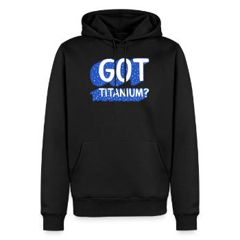 Hüft-OP-Shirt, Titan-T-Shirt, Bionic - Männer Premium Bio Hoodie - Schwarz - Vorne - Nico (187cm)