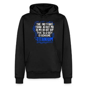 Hüft-OP-Shirt, der böse Junge ist echt - Männer Premium Bio Hoodie - Schwarz - Vorne - Nico (187cm)