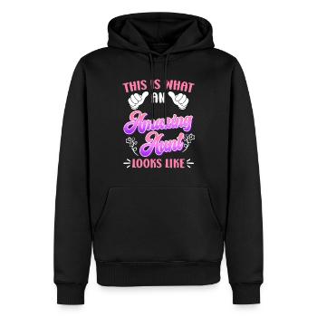 So sieht eine tolle Tante aus Nichte Neffe Tante - Männer Premium Bio Hoodie - Schwarz - Vorne - Nico (187cm)