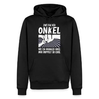 Zweifacher Onkel wie ein normaler Onkel - Männer Premium Bio Hoodie - Schwarz - Vorne - Nico (187cm)